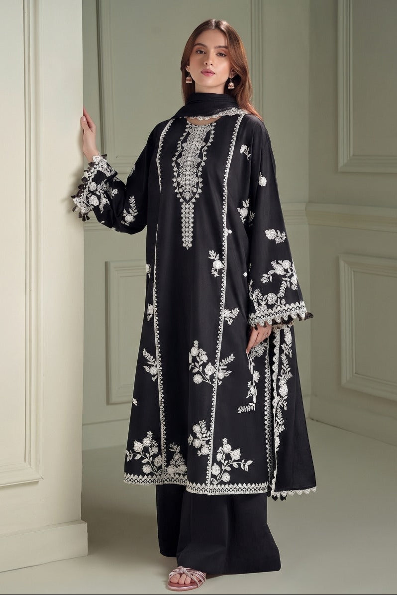 Dhanak 3PC unstitched Embroidered suit