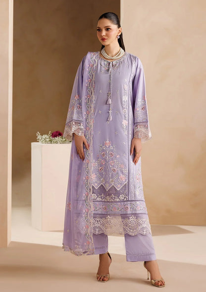 Dhanak-3PC Embroidered Shirt with Chiffon Embroidered Dupatta - 6407