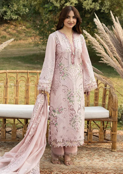 Dhanak-3PC Embroidered Shirt with Khadi Net Embroidered Dupatta - 6409