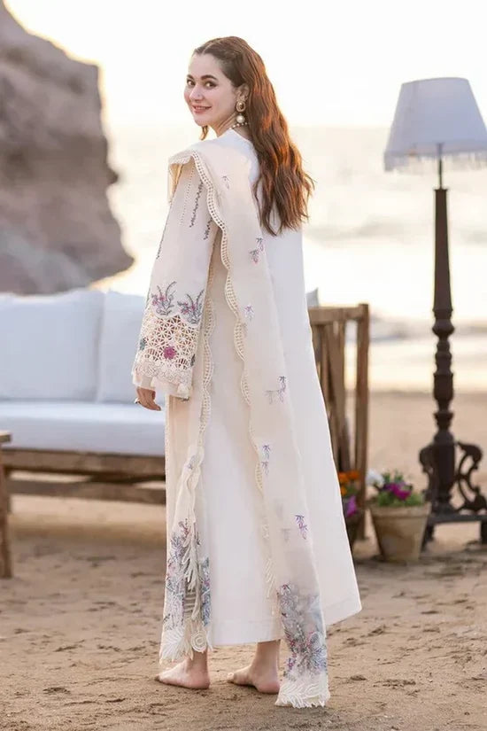 Dhanak-3PC Embroidered Shirt with Khadi Net Embroidered Dupatta - 3115