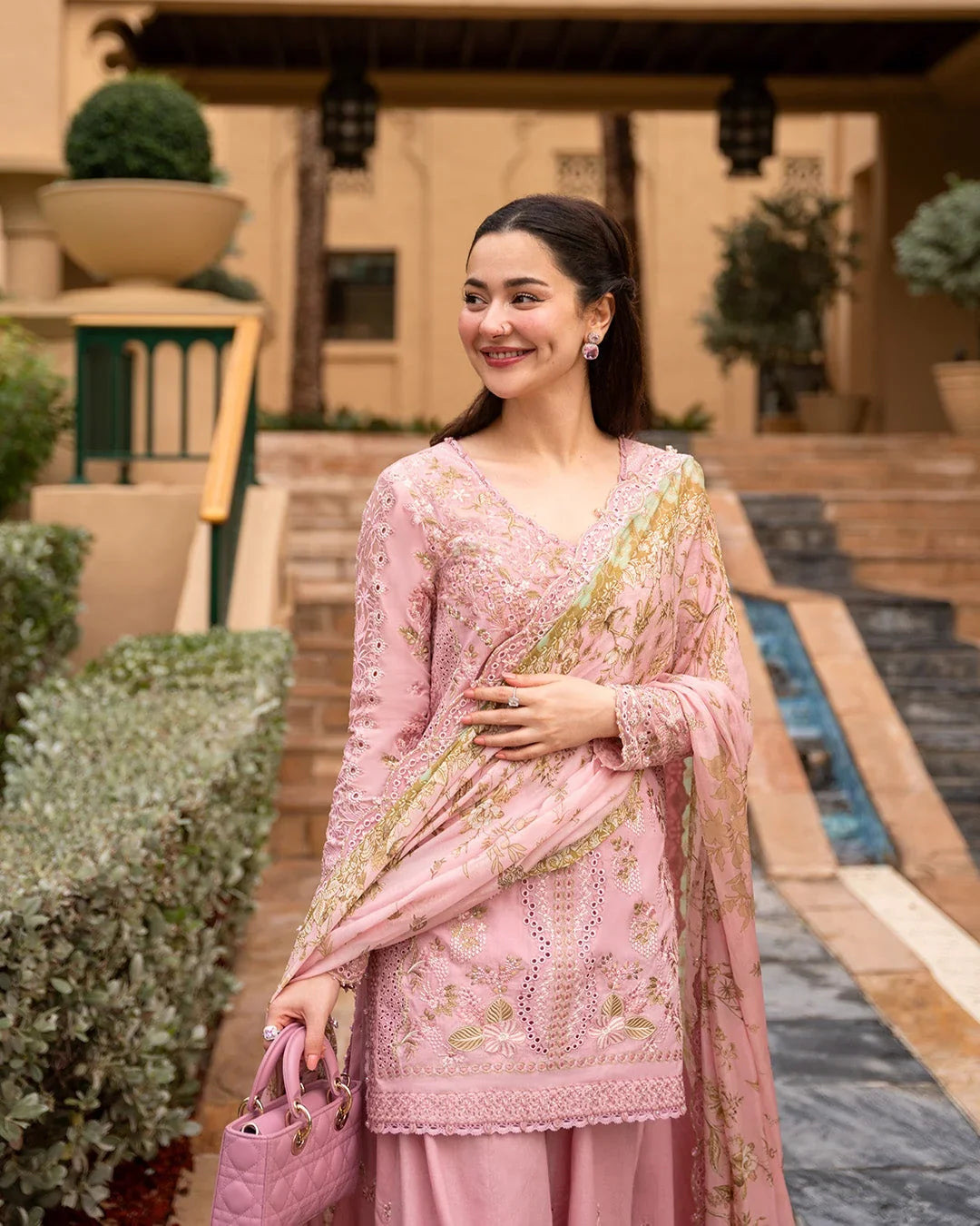 Dhanak-3PC Chikankari Embroidered Shirt with Chiffon Embroidered Dupatta - 6260