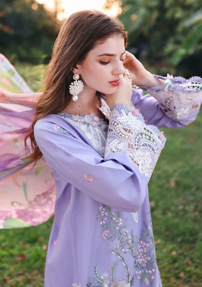 Dhanak-3PC Embroidered Shirt with Digital Printed Wool Shawl - 6406