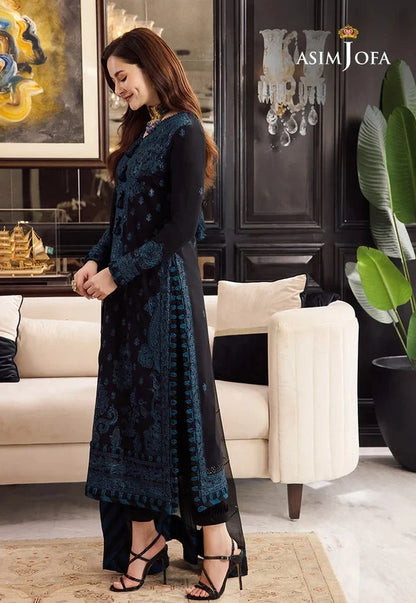 Dhanak-3PC Embroidered Shirt with Organza Embroidered Dupatta - 6064