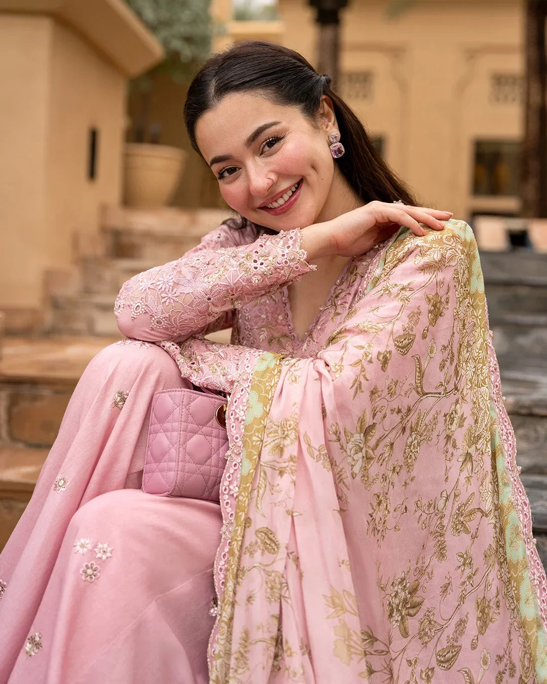 Dhanak-3PC Chikankari Embroidered Shirt with Chiffon Embroidered Dupatta - 6260