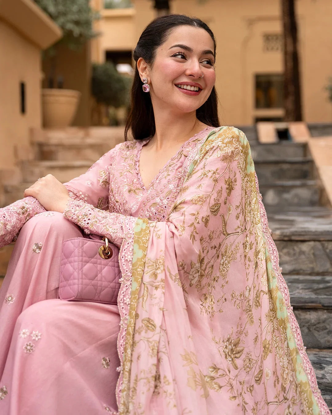 Dhanak-3PC Chikankari Embroidered Shirt with Chiffon Embroidered Dupatta - 6260