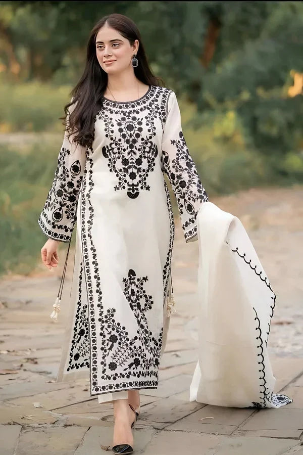 REGAL 3PC LAWN EMBROIDERED SUIT