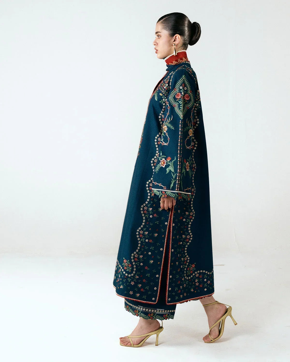 Dhanak-3PC Embroidered Shirt with Digital Printed Shawl- 6359
