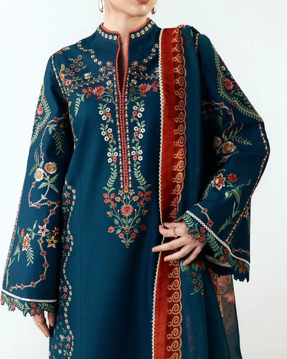 Dhanak-3PC Embroidered Shirt with Digital Printed Shawl- 6359