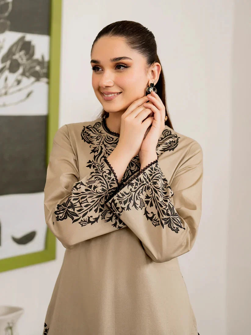 Dhanak-3PC Embroidered Shirt with Digital Printed Wool Shawl - 680