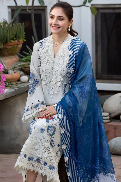 Dhanak-3PC Embroidered Shirt with Digital Printed Shawl- 6419