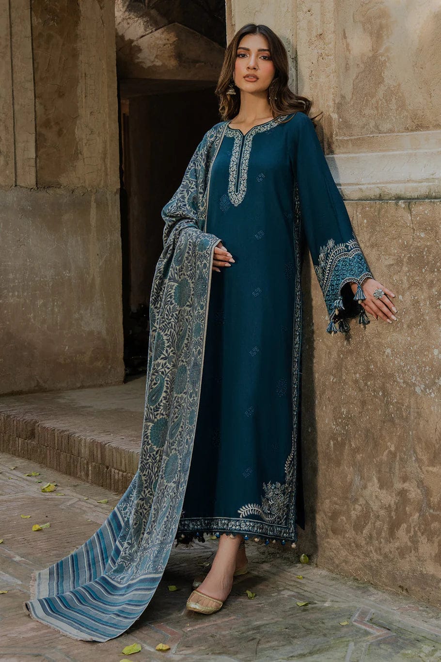 MAJESTIC EMBROIDERED 3PC LAWN SUIT