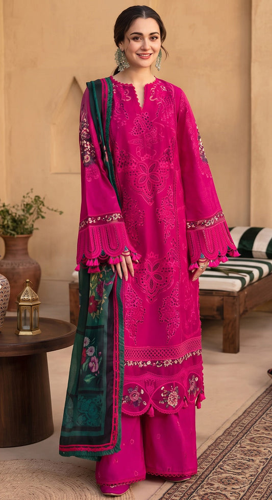 Dhanak 3PC Winter Unstitched Embroidered Suit