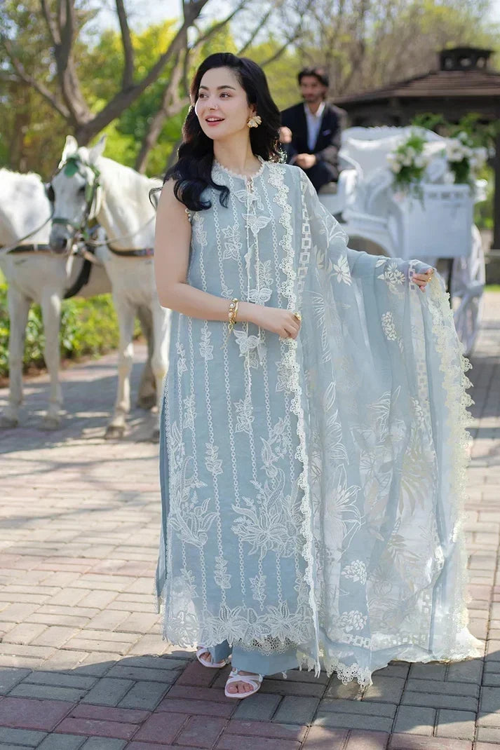 Dhanak-3PC Embroidered Shirt with Digital Printed Embroidered Shawl - 6309